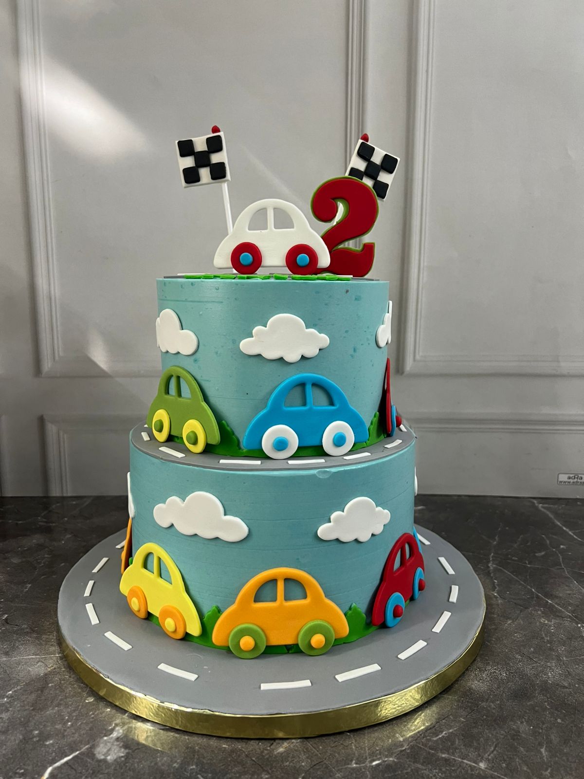 Race Track 2nd Birthday Cake